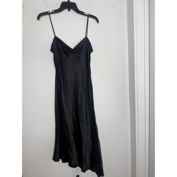 Laundry By Shelli Segal Dresses & Skirts - Laundry by Shelli Segal Y2K Silk Slip Dress Size 10 Black Bias Asymmetrical Hem